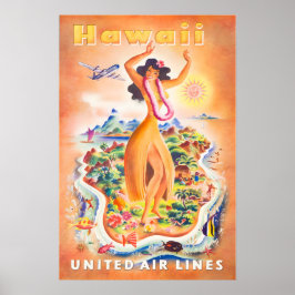 Hawaiian Art Hawaii Print United Travel Poster ポスター