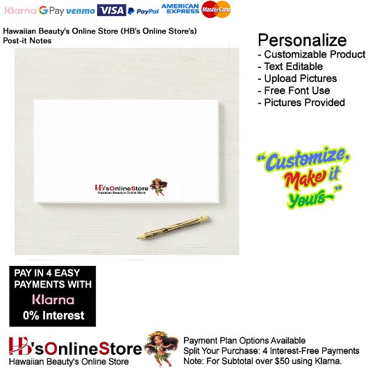 Hawaiian Beauty's Online Store (HB's Online Store) ポストイット