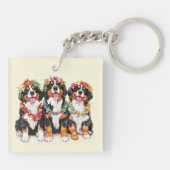Hawaiian Bernese Mountain Dogs Flower Lei キーホルダー (裏面)