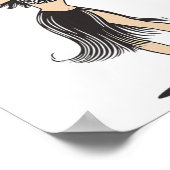 Hawaiian Christmas Hula Skirt Girl Santa Hat Mele  ポスター (角)