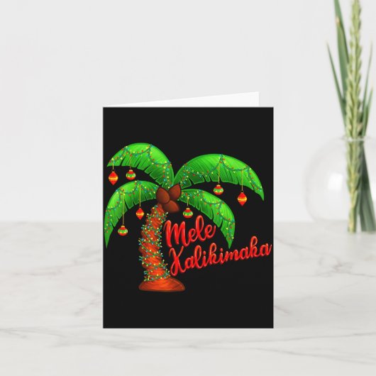 Hawaiian Christmas Mele Kalikimaka Coconut Tree  カード (正面)