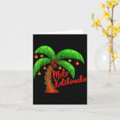 Hawaiian Christmas Mele Kalikimaka Coconut Tree  カード (黄色い花)