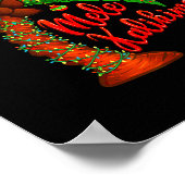 Hawaiian Christmas Mele Kalikimaka Coconut Tree  ポスター (角)