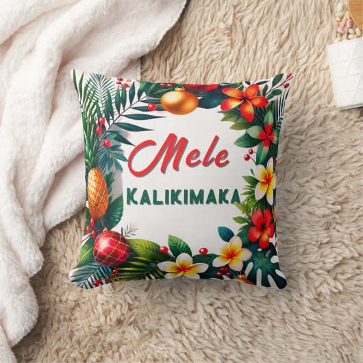 Hawaiian Christmas – Tropical Wreath  クッション (ブランケット)