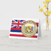 Hawaiian Flag & Seal, Flag of Hawaii カード (黄色い花)