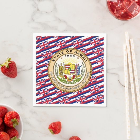 Hawaiian Flag & Seal, Flag of Hawaii スタンダードカクテルナプキン (インサイチュ)