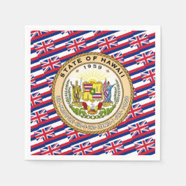 Hawaiian Flag & Seal, Flag of Hawaii スタンダードカクテルナプキン