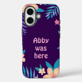Hawaiian Floral Design on Purple Case-Mate iPhoneケース (裏面)