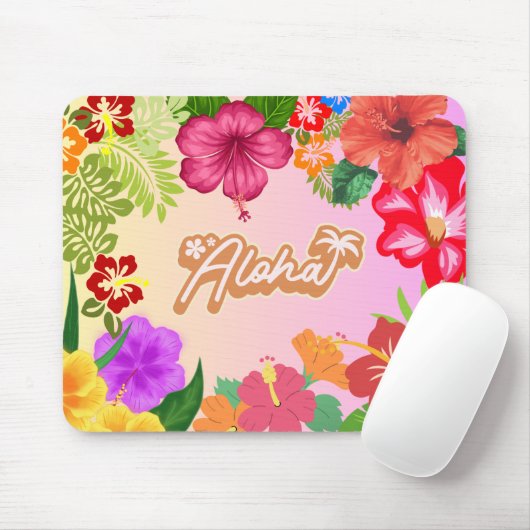 Hawaiian Floral Desk Accessory マウスパッド (マウス)