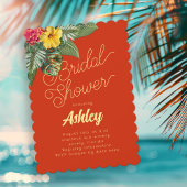 Hawaiian Flowers Bridal Shower Invitations 招待状