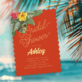 Hawaiian Flowers Bridal Shower Invitations 招待状