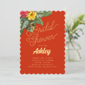 Hawaiian Flowers Bridal Shower Invitations 招待状 (スタンド正面)