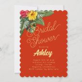 Hawaiian Flowers Bridal Shower Invitations 招待状 (正面)
