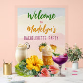 Hawaiian Frangipani Flowers Bridal Shower Welcome アクリルサイン (ウェディング)