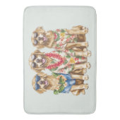 Hawaiian Golden Retriever Dogs Flower Lei バスマット (正面縦)