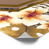 Hawaiian Golden Tropics Wedding Seating Chart ポスター (角)