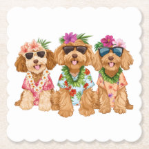 Hawaiian Goldendoodle Dogs Flower Lei