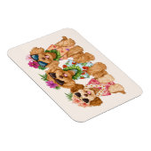 Hawaiian Goldendoodle Dogs Flower Lei マグネット (右側)