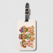 Hawaiian Goldendoodle Dogs Flower Lei ラゲッジタグ (正面縦)