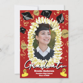 Hawaiian Graduation Plumeria Lei Confetti Photo カード