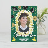 Hawaiian Graduation Plumeria Lei Confetti Photo カード (スタンド正面)
