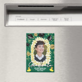 Hawaiian Graduation Plumeria Lei Confetti Photo マグネット (インサイチュ (食洗機))