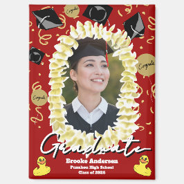 Hawaiian Graduation Plumeria Lei Confetti Photo Ma マグネット