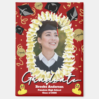 Hawaiian Graduation Plumeria Lei Confetti Photo Ma マグネット