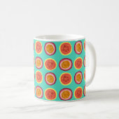 Hawaiian Guava and Lilikoi Pattern Mug Teal コーヒーマグカップ (正面右)