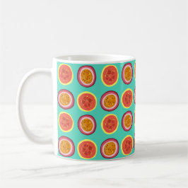 Hawaiian Guava and Lilikoi Pattern Mug Teal コーヒーマグカップ