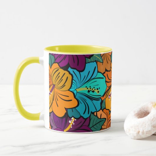 Hawaiian Hibiscus Mug マグカップ (ドーナツ)