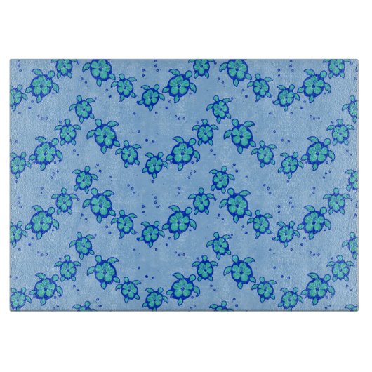 Hawaiian Honu Hibiscus Sea Turtles カッティングボード (正面)