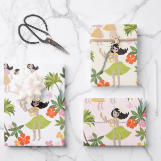 Hawaiian Hula Girls Wrapping Paper ラッピングペーパーシート