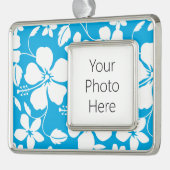 HAWAIIAN HULA (HIBISCUS) BLUE シルバープレートフレームオーナメント (左)
