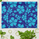 HAWAIIAN HULA (HIBISCUS) DARK/LIGHT BLUE キッチンタオル (折り畳み)
