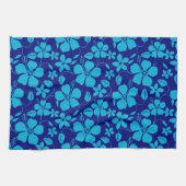 HAWAIIAN HULA (HIBISCUS) DARK/LIGHT BLUE キッチンタオル (横)