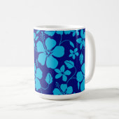HAWAIIAN HULA (HIBISCUS) DARK/LIGHT BLUE コーヒーマグカップ (正面右)