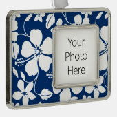 HAWAIIAN HULA (HIBISCUS) NAVY シルバープレートフレームオーナメント (右)