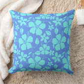 HAWAIIAN HULA (HIBISCUS) PERIWINKLE/TEAL クッション (ブランケット)