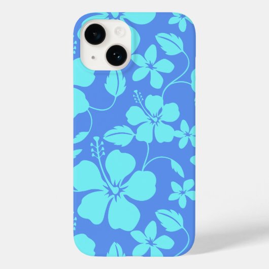 HAWAIIAN HULA (HIBISCUS) PERIWINKLE/TEAL Case-Mate iPhoneケース (裏面)