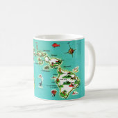 Hawaiian Islands Map Mug コーヒーマグカップ (正面右)