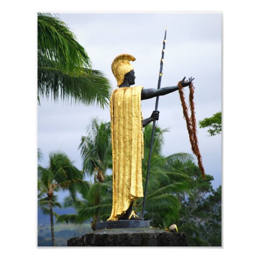 Hawaiian King Kamehameha Statue, Side View フォトプリント (正面)