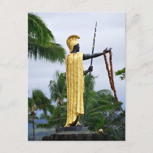 Hawaiian King Kamehameha Statue, Side View ポストカード (正面)