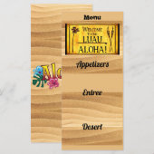 Hawaiian Luau Party or Wedding Flat Menu メニュー (正面/裏面)