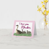 Hawaiian Nene Goose Family Mother’s Day カード (黄色い花)