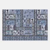 Hawaiian Paddleman Petroglyph Tapa Gift Wrap ラッピングペーパーシート (正面2)