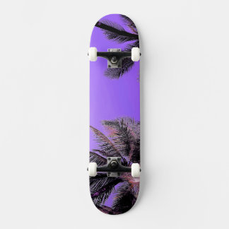 Hawaiian palm trees skateboard, purple スケートボード