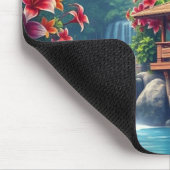 Hawaiian Paradise Tropical Bungalow Mouse Pad マウスパッド (コーナー)