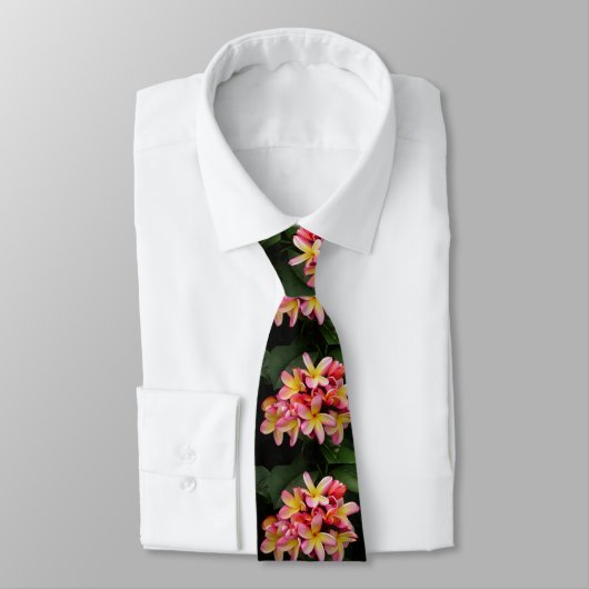 Hawaiian Plumeria Flowers Men's Necktie ネクタイ (タイ)