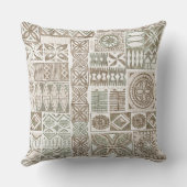 hawaiian print tapa throw pillow クッション (裏面)